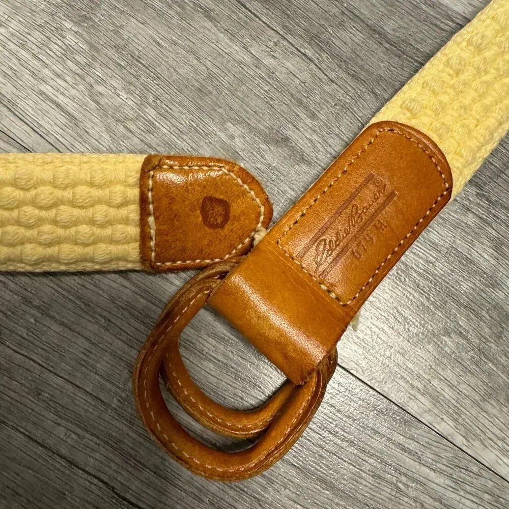 Woven Fabric Leather Belt Size Medium Eddie Bauer Costal Cowgirl